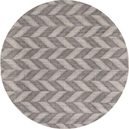 Safavieh 6 x 6 ft. Kilim Contemporary Flat Weave Round Rug; Grey & Ivory KLM730F-6R
